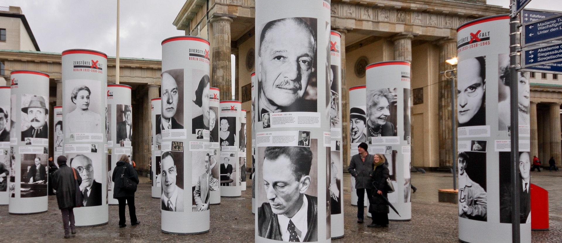 Images from the exhibition “Zerstörte Vielfalt” (Diversity Destroyed), in Berlin in 2013 to commemorate the disappearance or exile of Berliners who contributed, before the war, to the city’s diversity: writers, artists, academics, workers, celebrities and ordinary people.