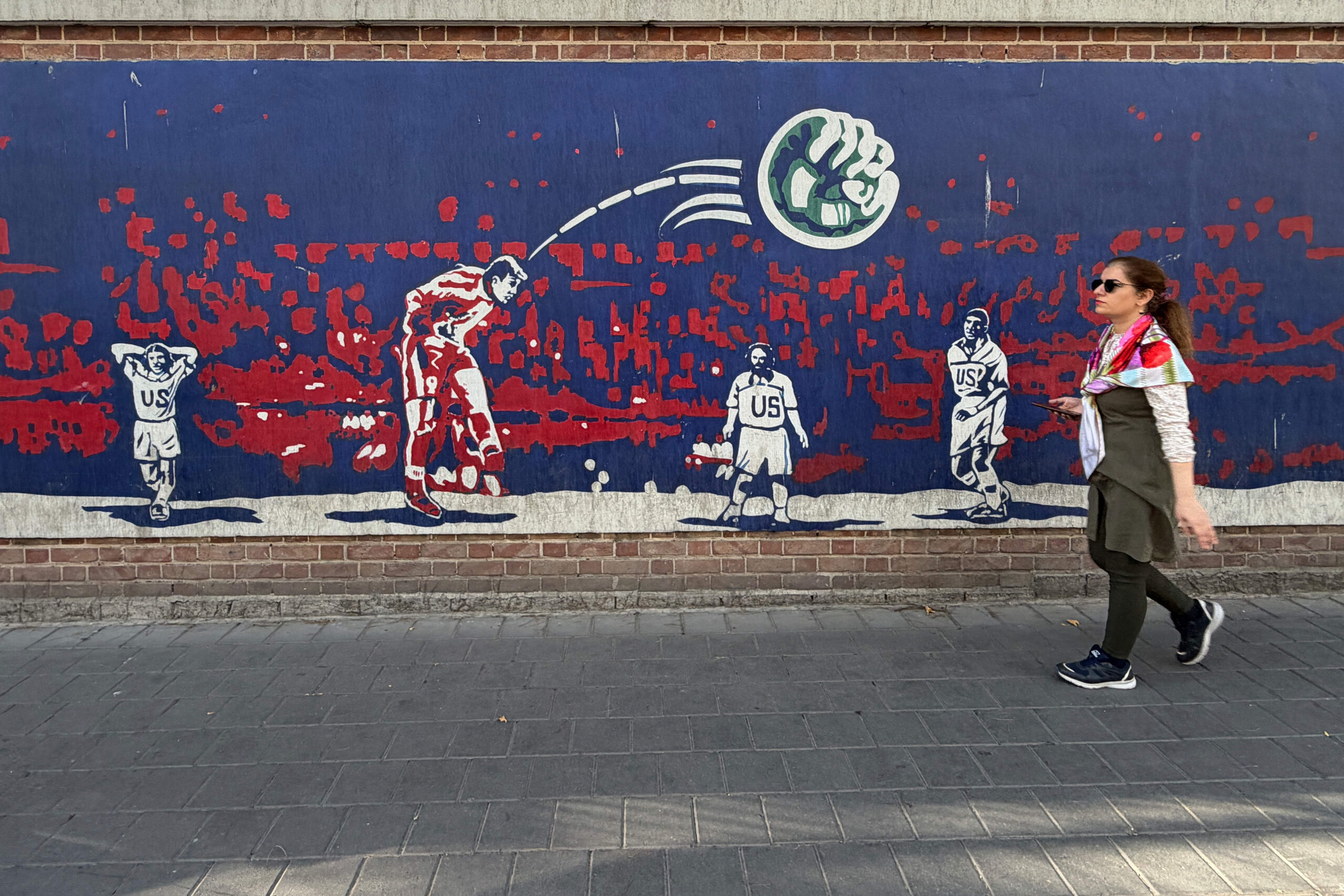 On the walls of the former U.S. Embassy in Tehran, June 12.