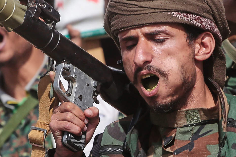 Un rebelle houthi lors d’un défilé dans le cadre d’une campagne de mobilisation à Sanaa, le 10 septembre 2026. 